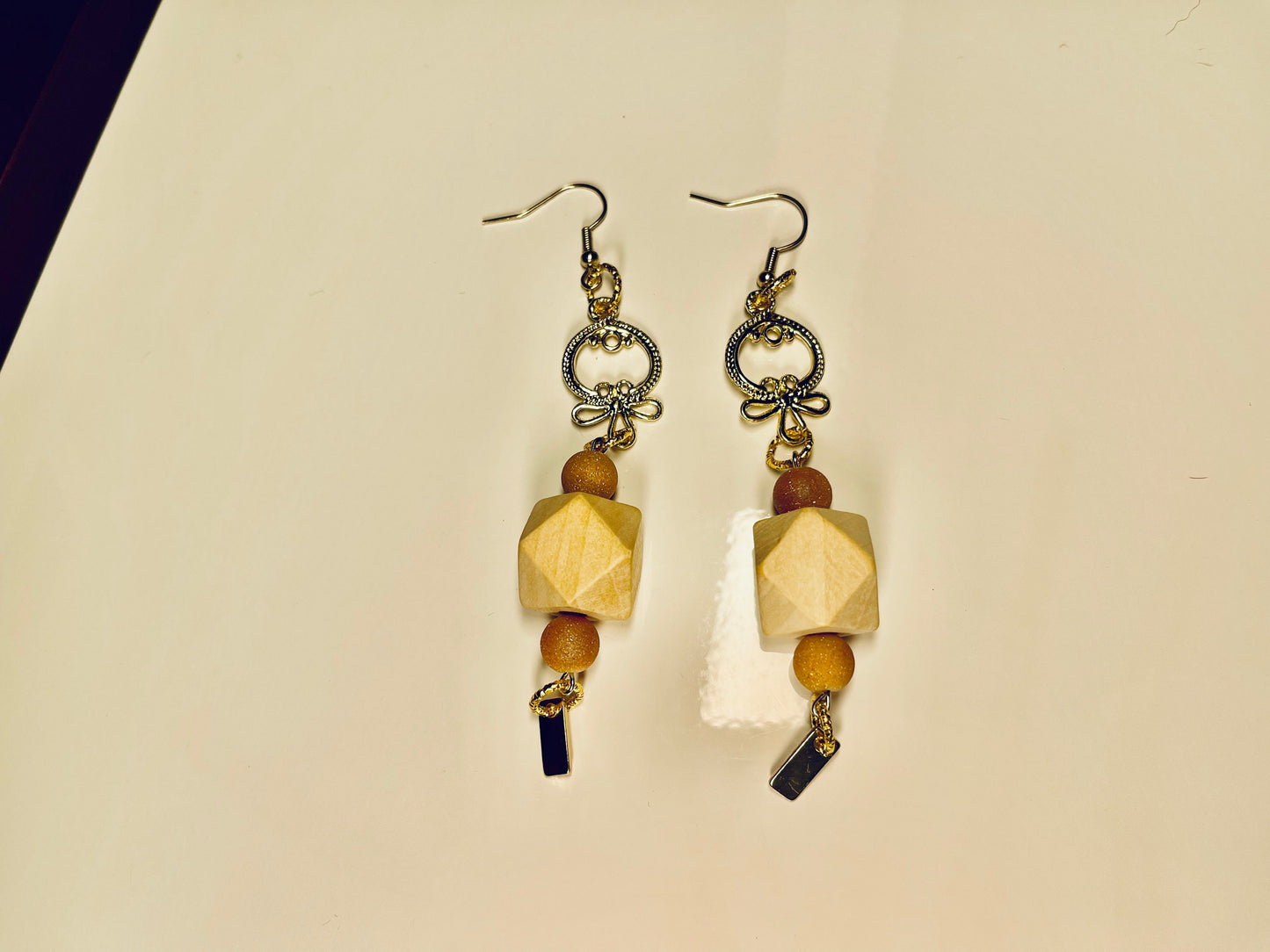 Handmade Golden Beads Dangle Earrings