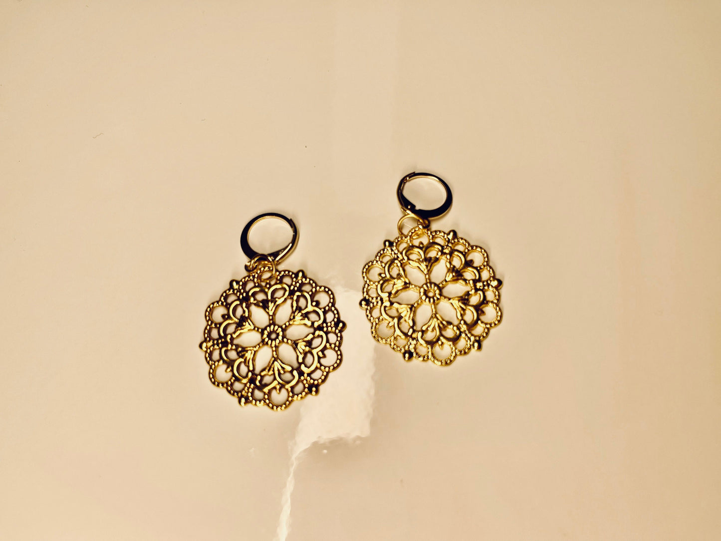 Golden Mandala Dangle Earrings