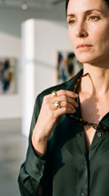 Dual Gem Statement Ring | 14K Gold Plated Eco-Brass Adjustable Ring