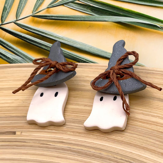 Ghost In A Witch’s Hat Dangle Earrings