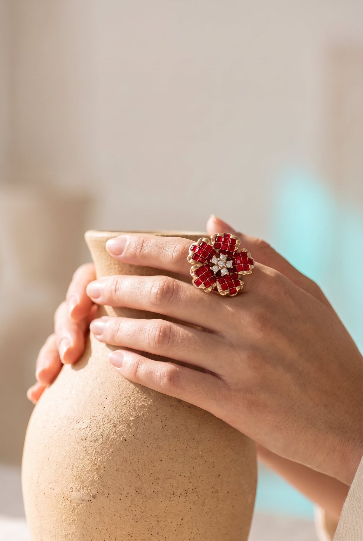 Crimson Bloom Ring