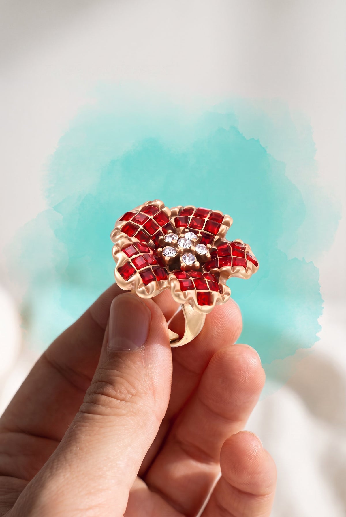 Crimson Bloom Ring