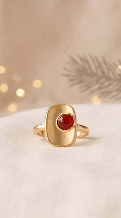 Crimson Square Ring