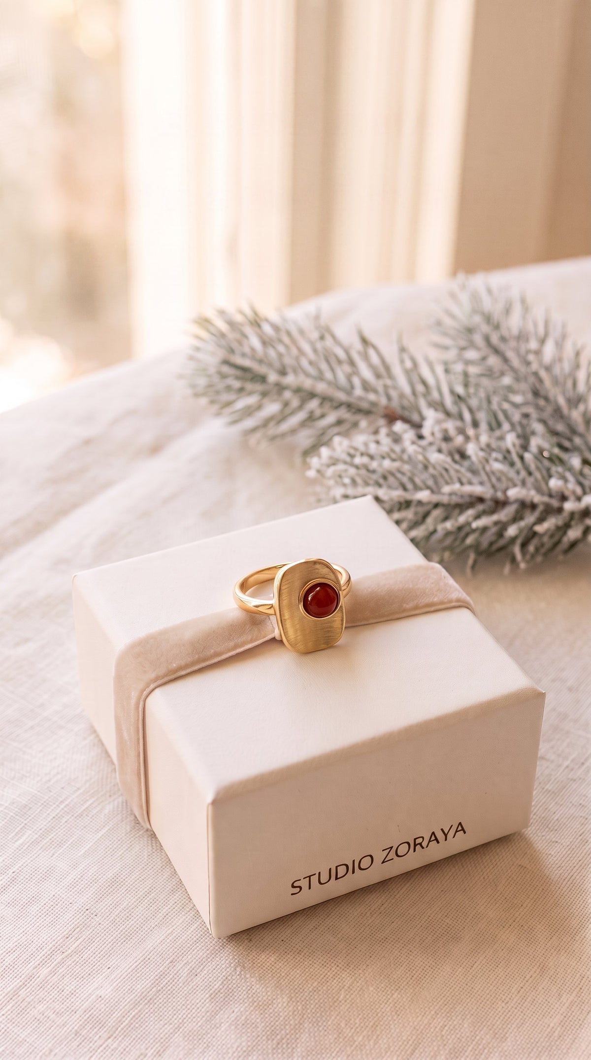 Crimson Square Ring