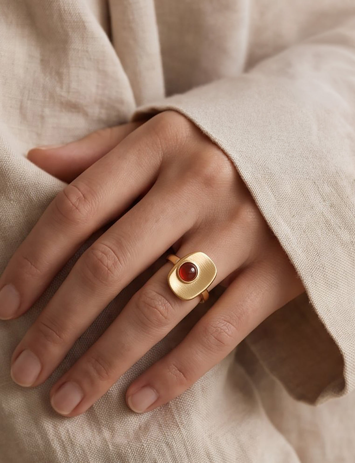 Crimson Square Ring