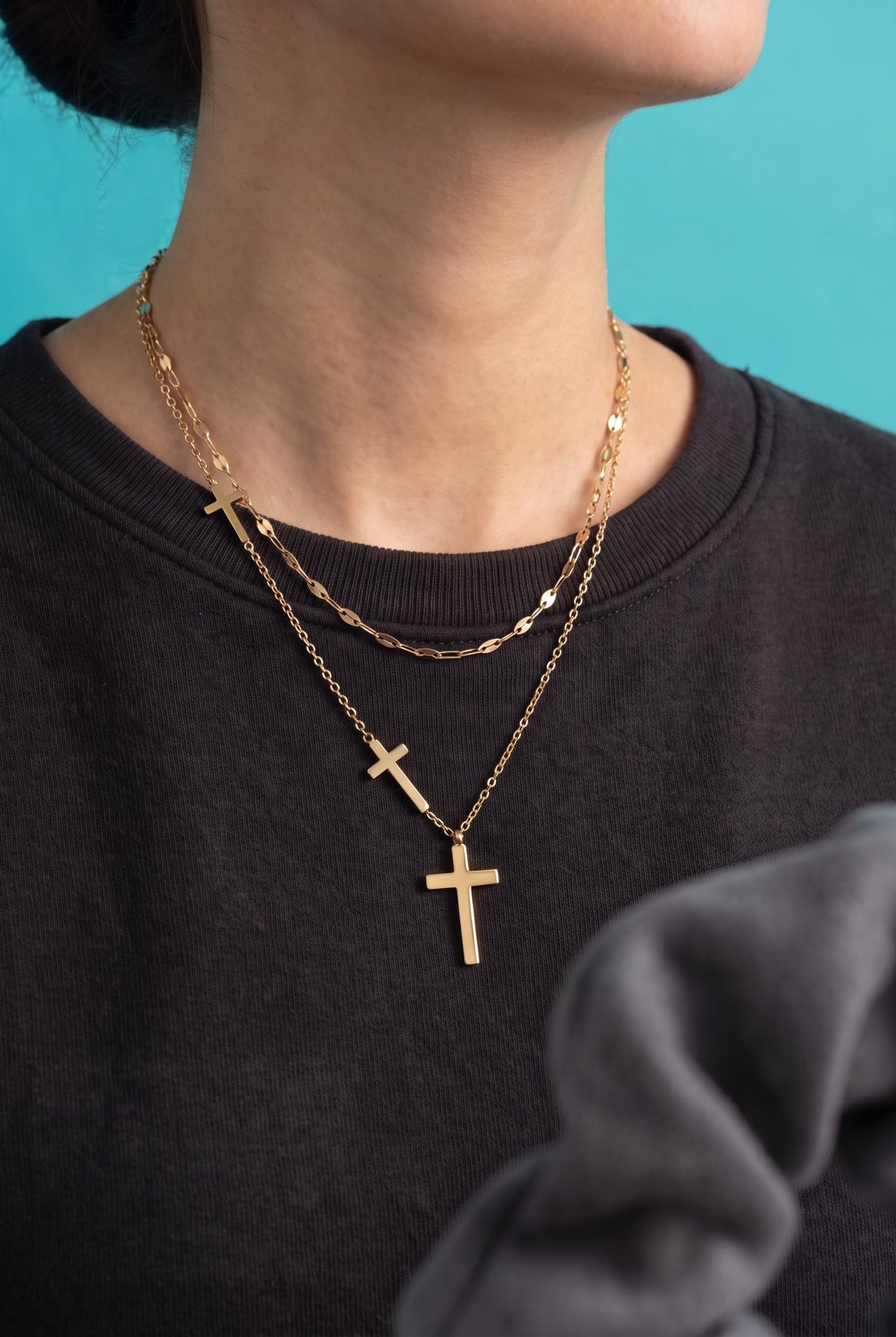 Divine Layers Cross Necklace Set
