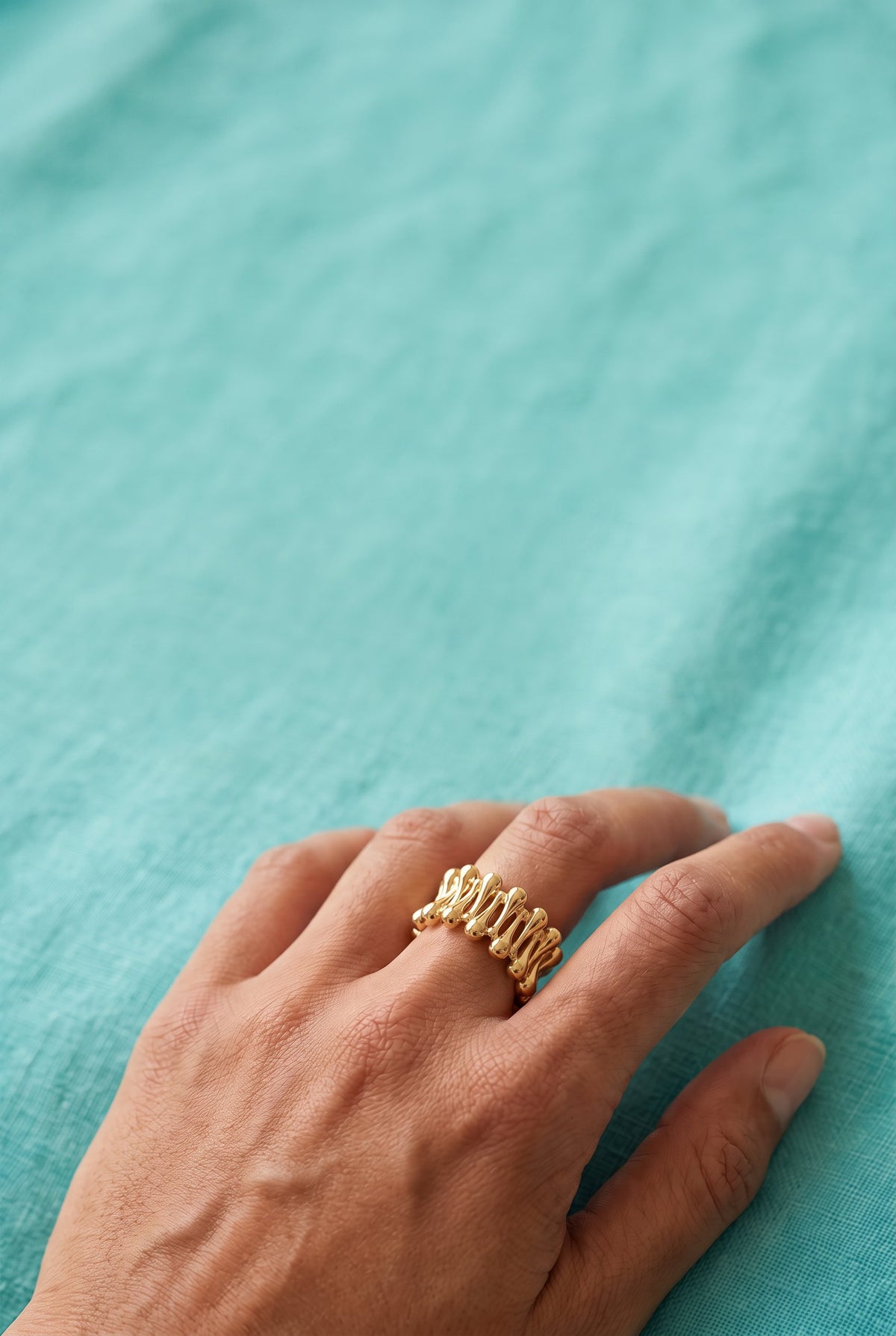 Golden Rope Sculpture Ring
