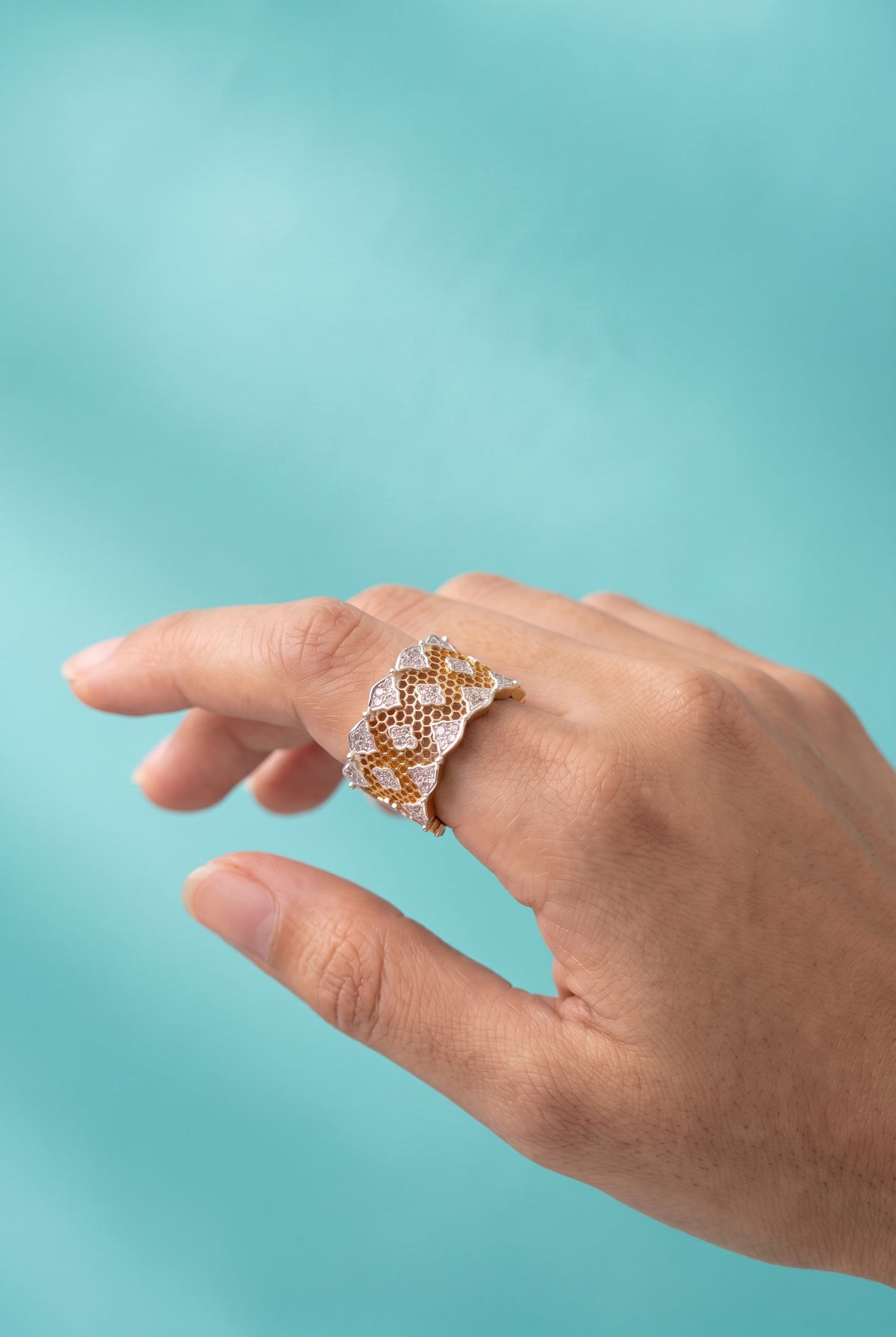 Honeycomb Crystal Power Ring