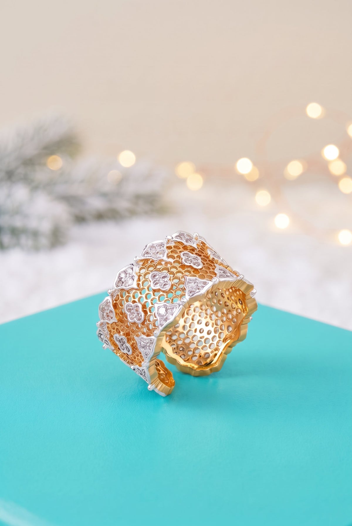 Honeycomb Crystal Power Ring