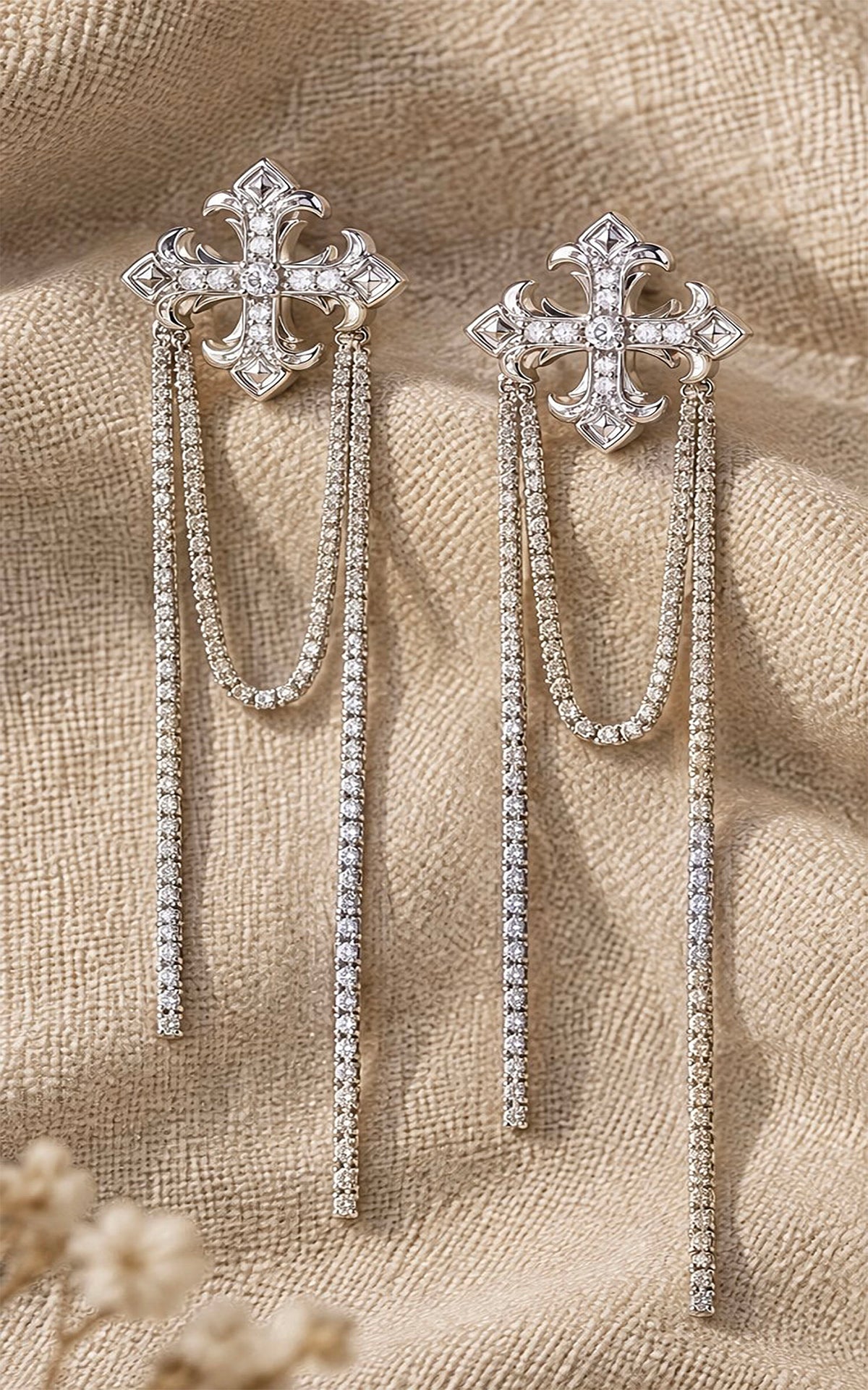 Divine Cascade Earrings | Gold-Plated Recycled Brass Statement Dangles