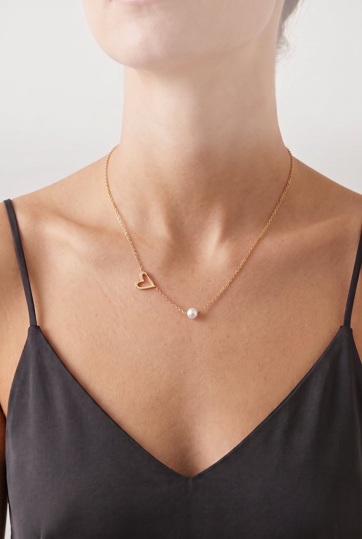 Pearl Heart Embrace Necklace