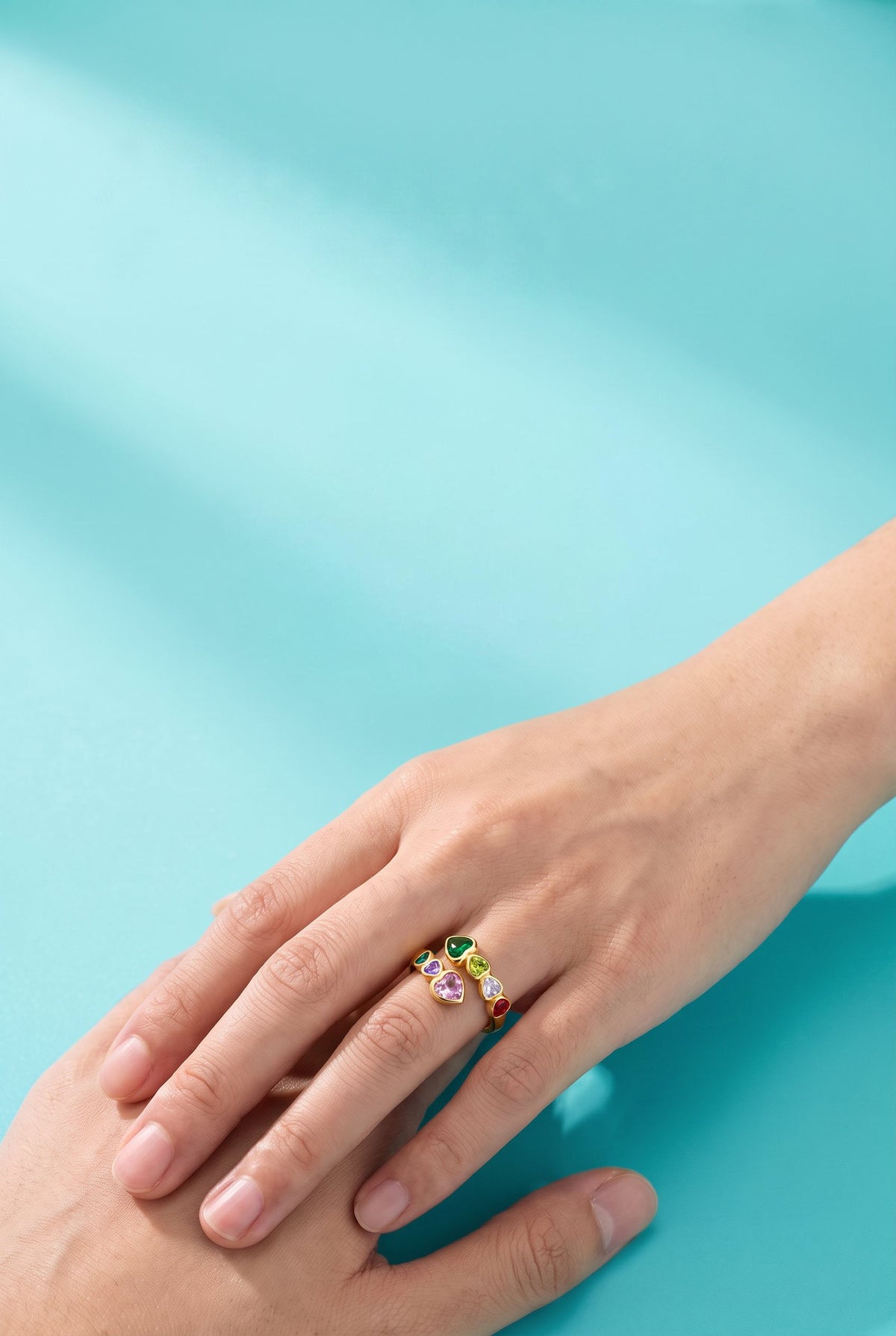Rainbow Hearts Ring