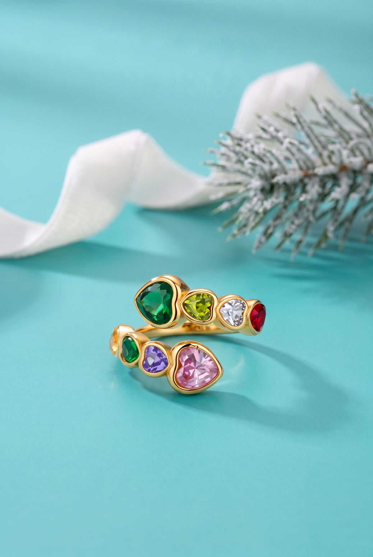 Rainbow Hearts Ring