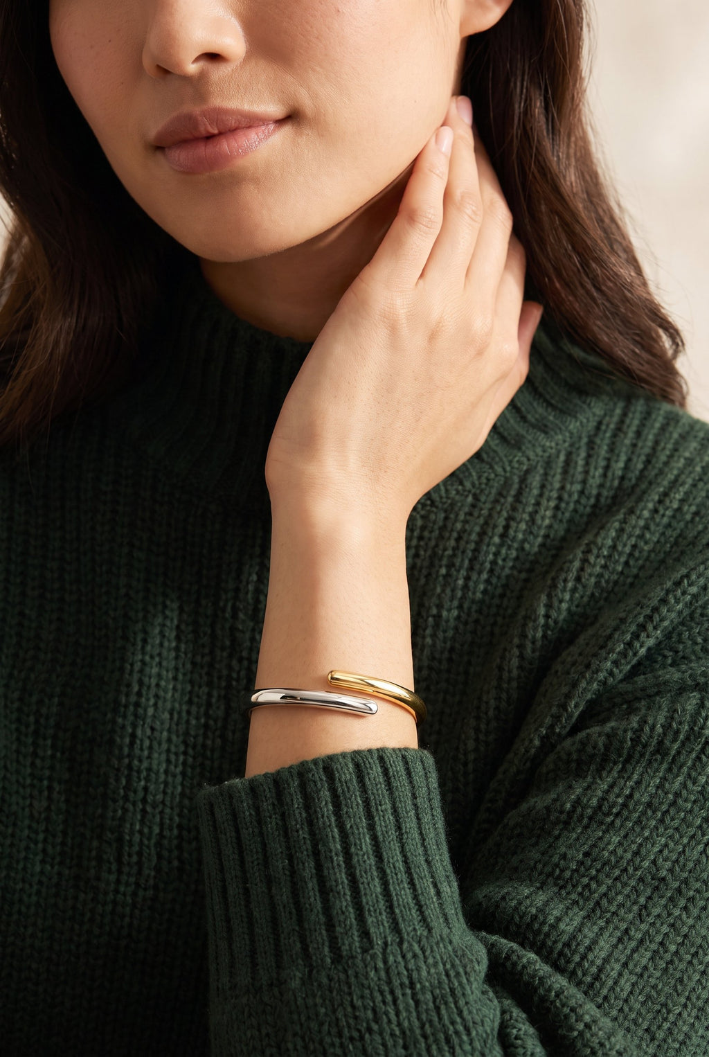 Duality Bypass Cuff | 18K Gold Plated Stainless Steel