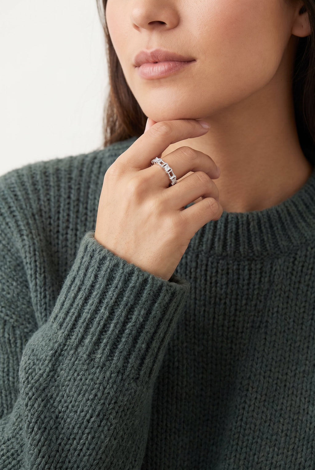 Geometric Luxe Ring | Gold Plated Recycled Brass with Cubic Zirconia Accents