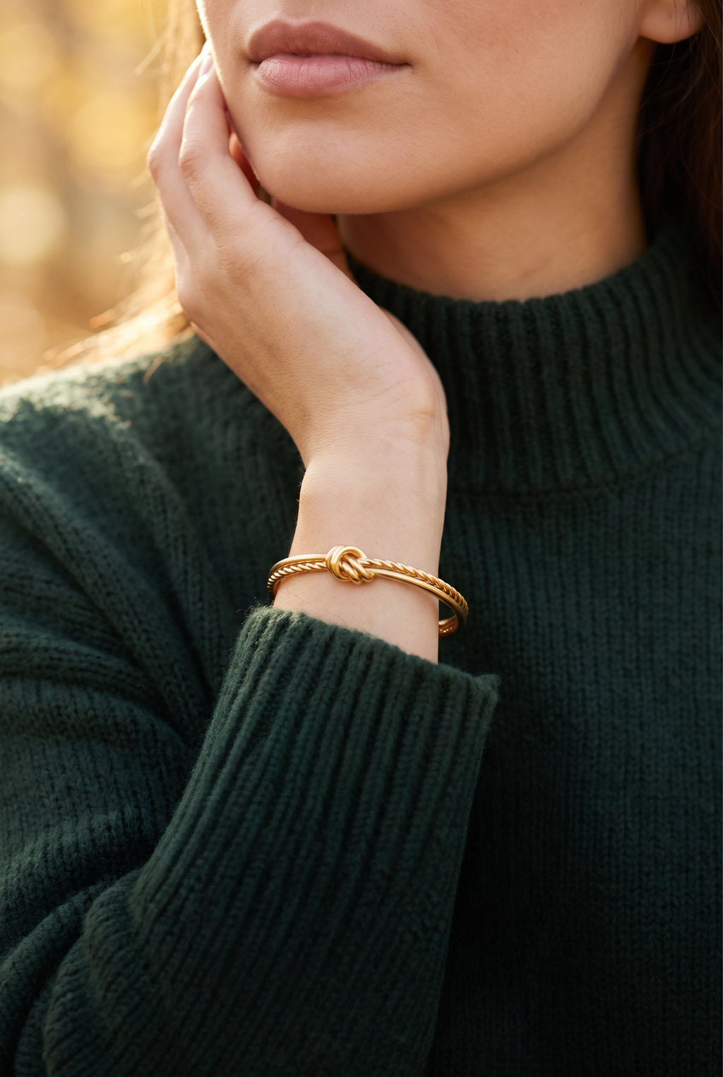 Golden Knot Cuff | Waterproof Gold Plated Stainless Steel