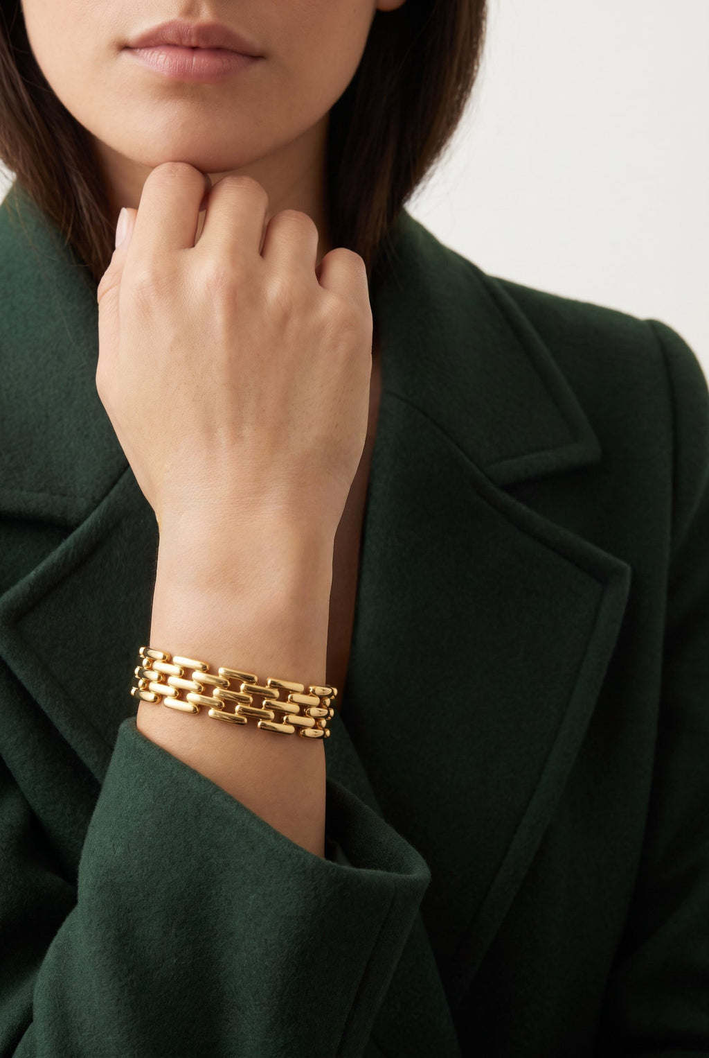 Grid Link Bracelet | Gold Plated Stainless Steel