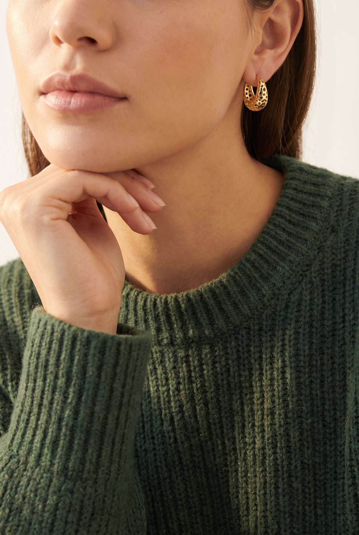 Honeycomb Dream Hoops | Gold-Plated Cutout Geometric Hoops