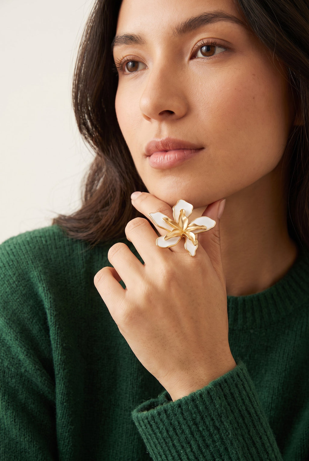 Lily Bloom Statement Ring | Gold Plated Recycled Brass Floral Ring