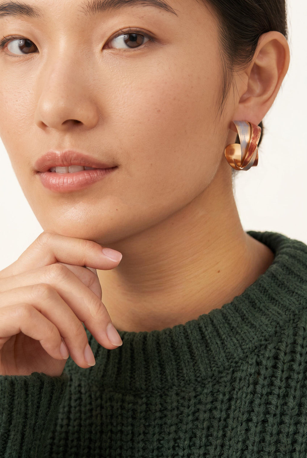 Twisted Flame Hoops | Recycled Brass & Enamel Statement Drops
