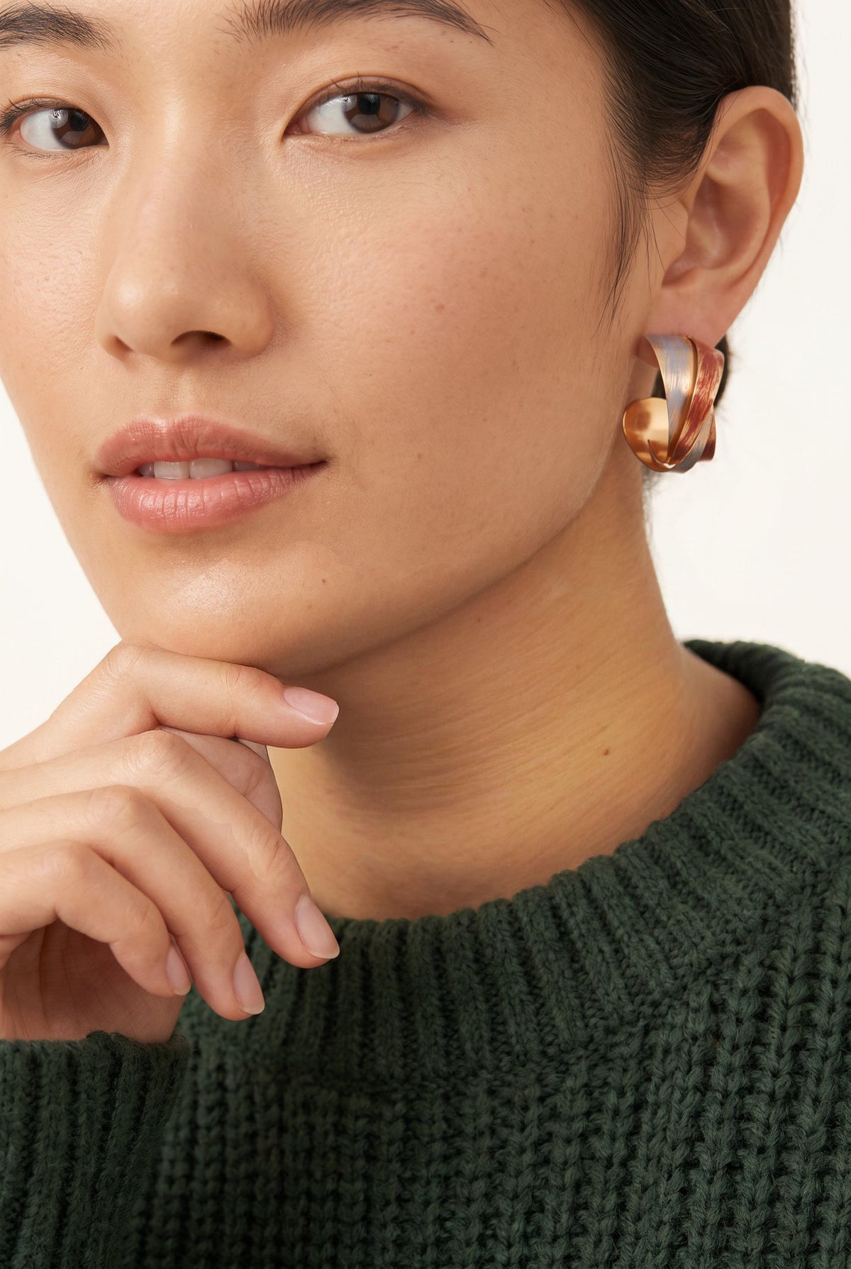 Twisted Flame Hoops | Recycled Brass & Enamel Statement Drops