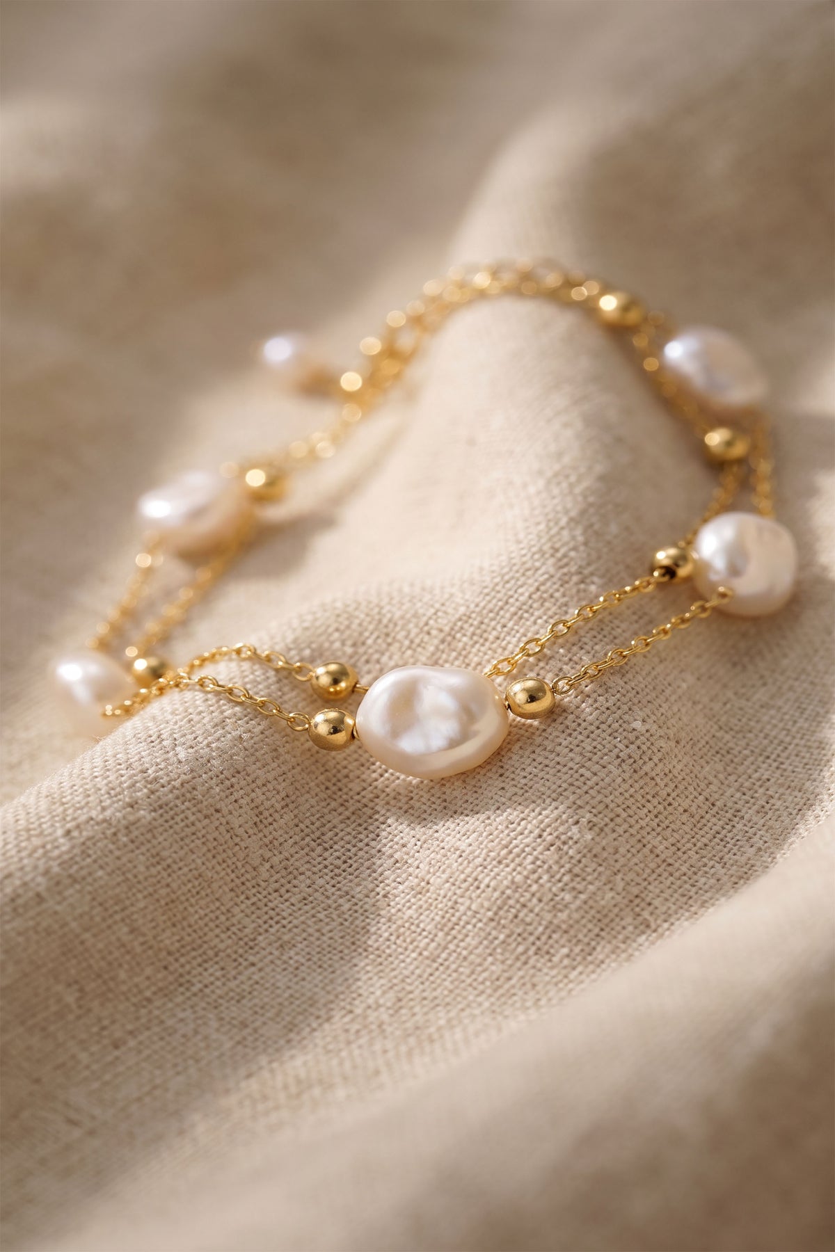 Baroque Pearl Layered Bracelet | 18K Gold Vermeil & Real Pearls