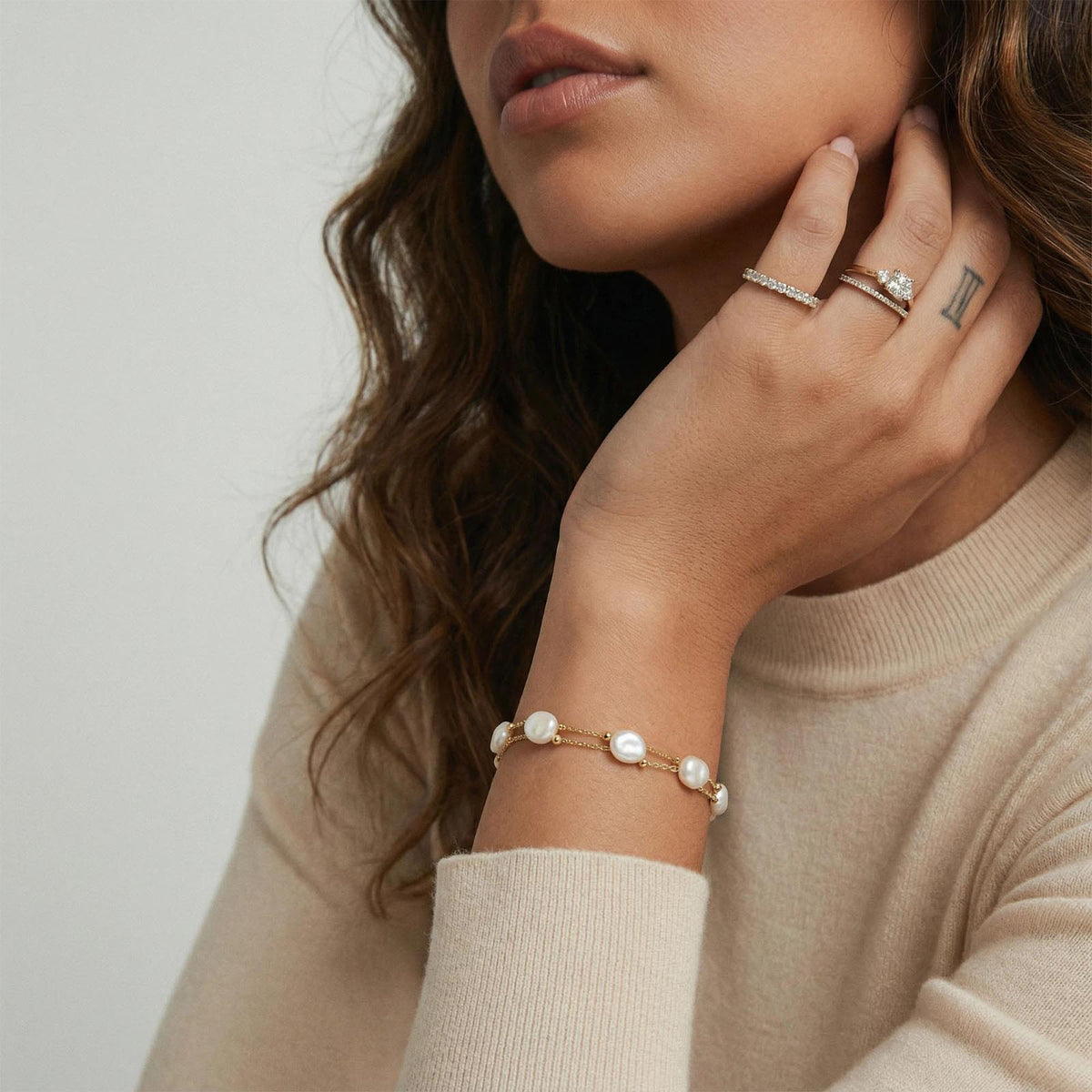 Baroque Pearl Layered Bracelet | 18K Gold Vermeil & Real Pearls