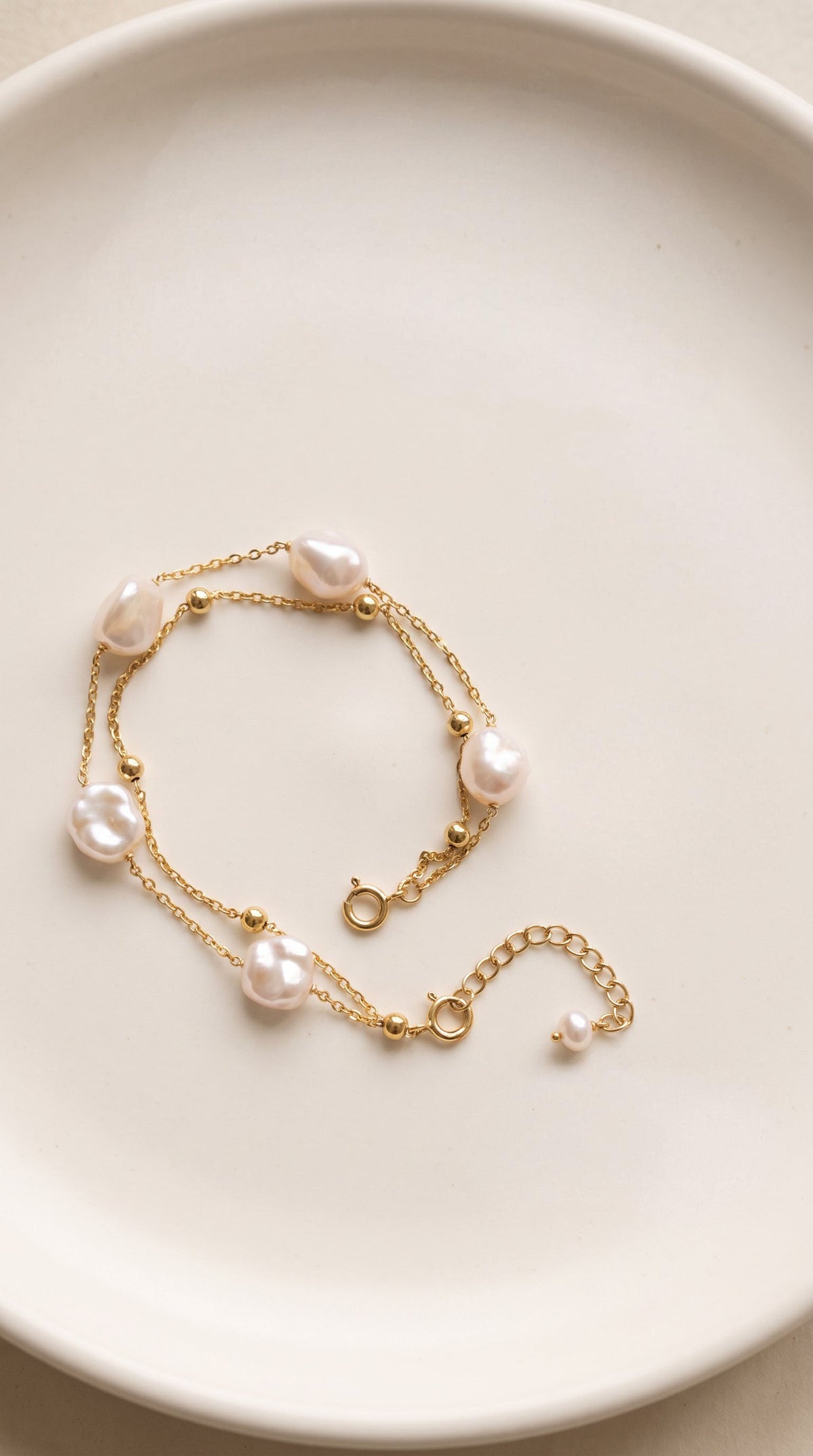 Baroque Pearl Layered Bracelet | 18K Gold Vermeil & Real Pearls