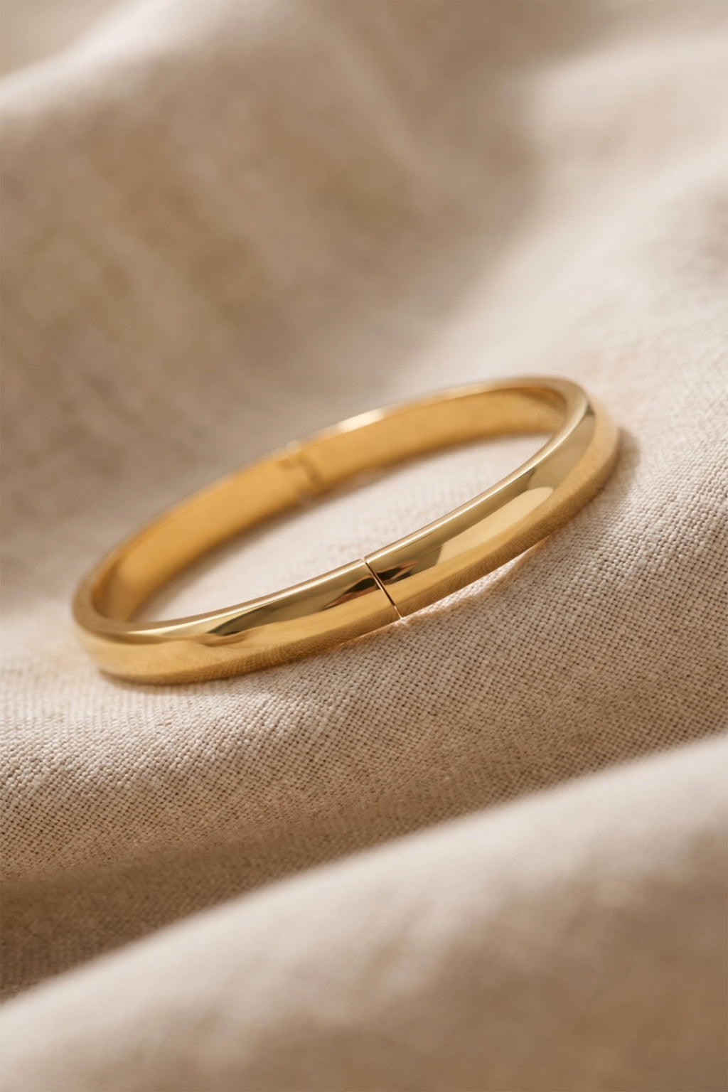 Bold Hinge Bangle | Gold Plated Stainless Steel