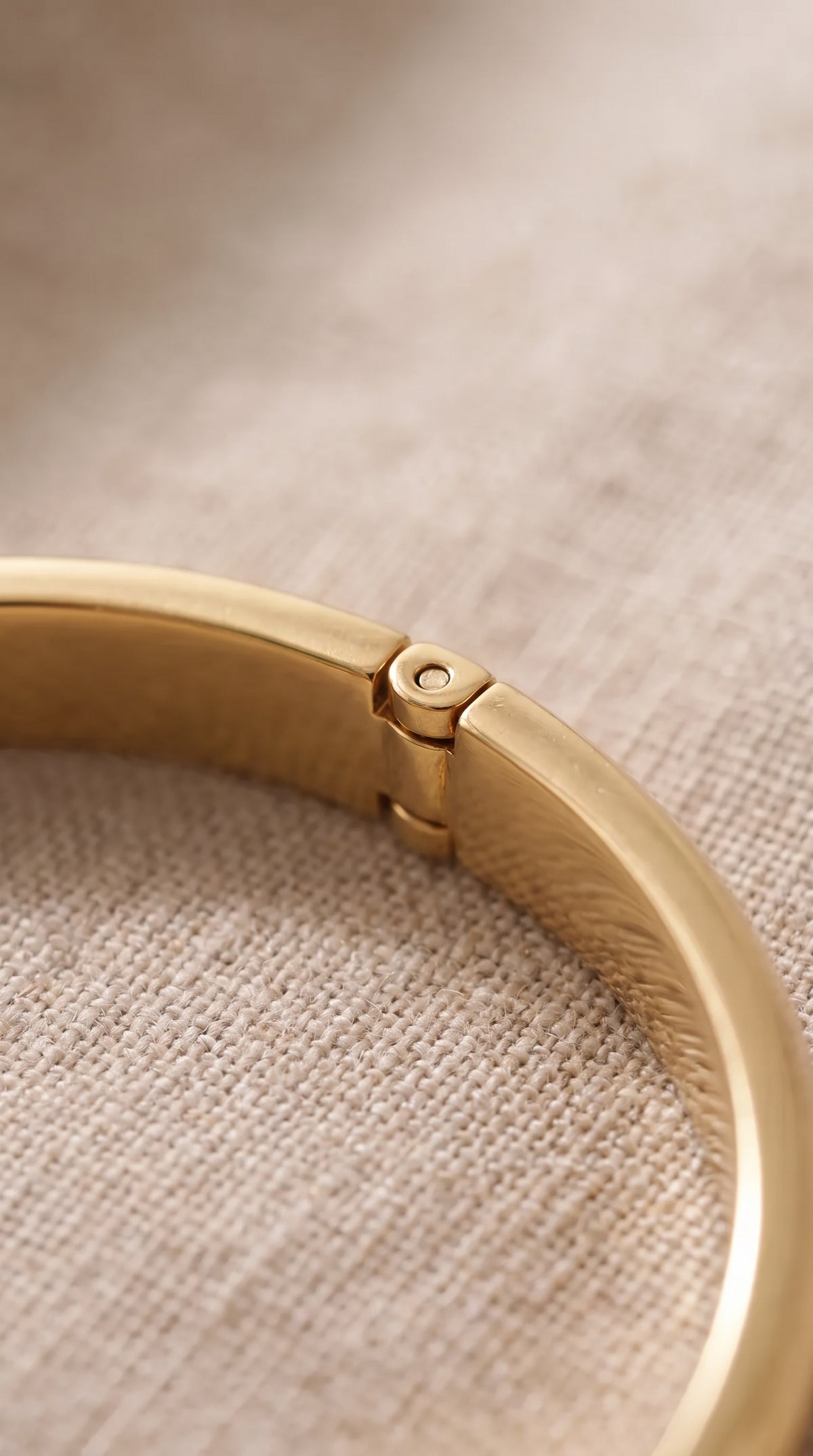 Bold Hinge Bangle | Gold Plated Stainless Steel