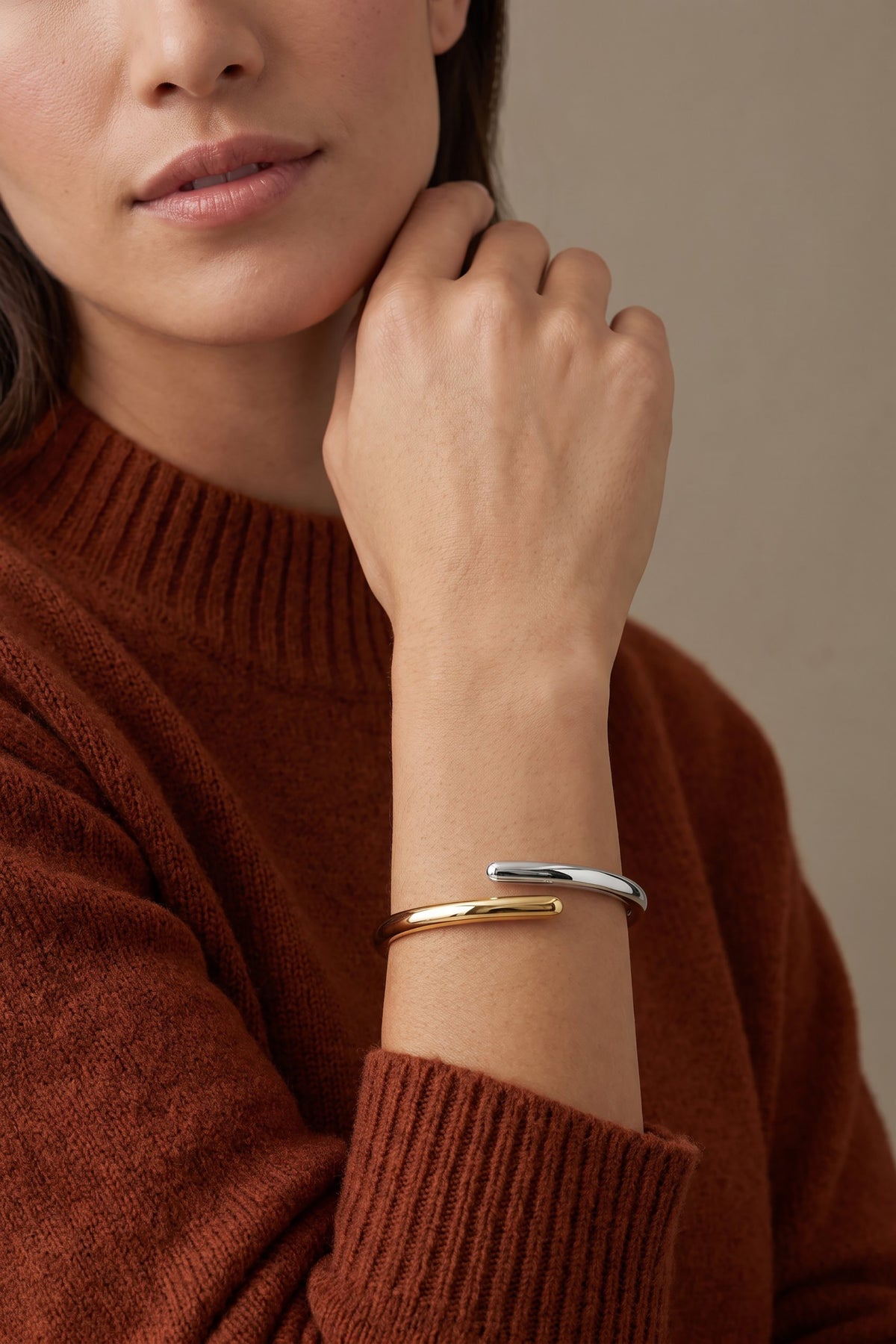 Duality Bypass Cuff | 18K Gold Plated Stainless Steel