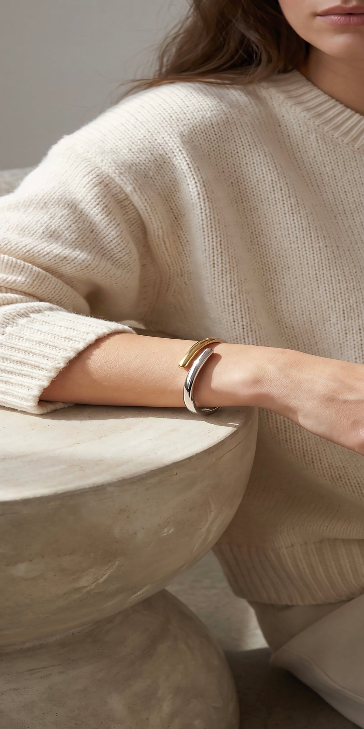 Duality Bypass Cuff | 18K Gold Plated Stainless Steel