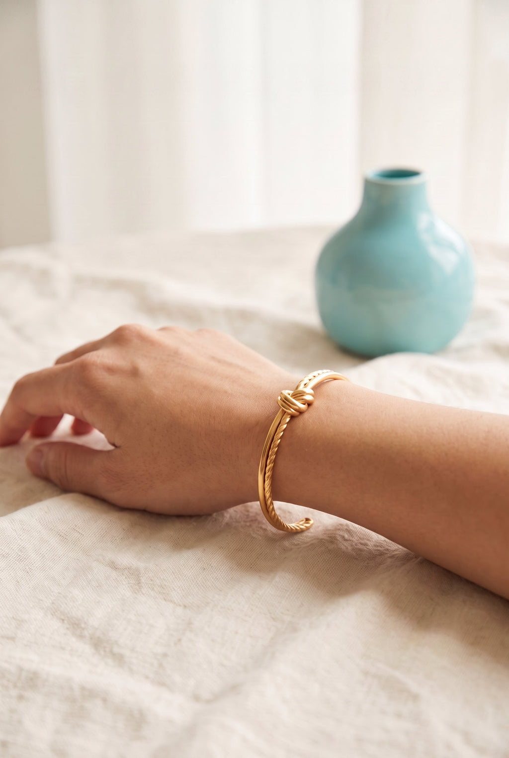 Golden Knot Cuff | Waterproof Gold Plated Stainless Steel