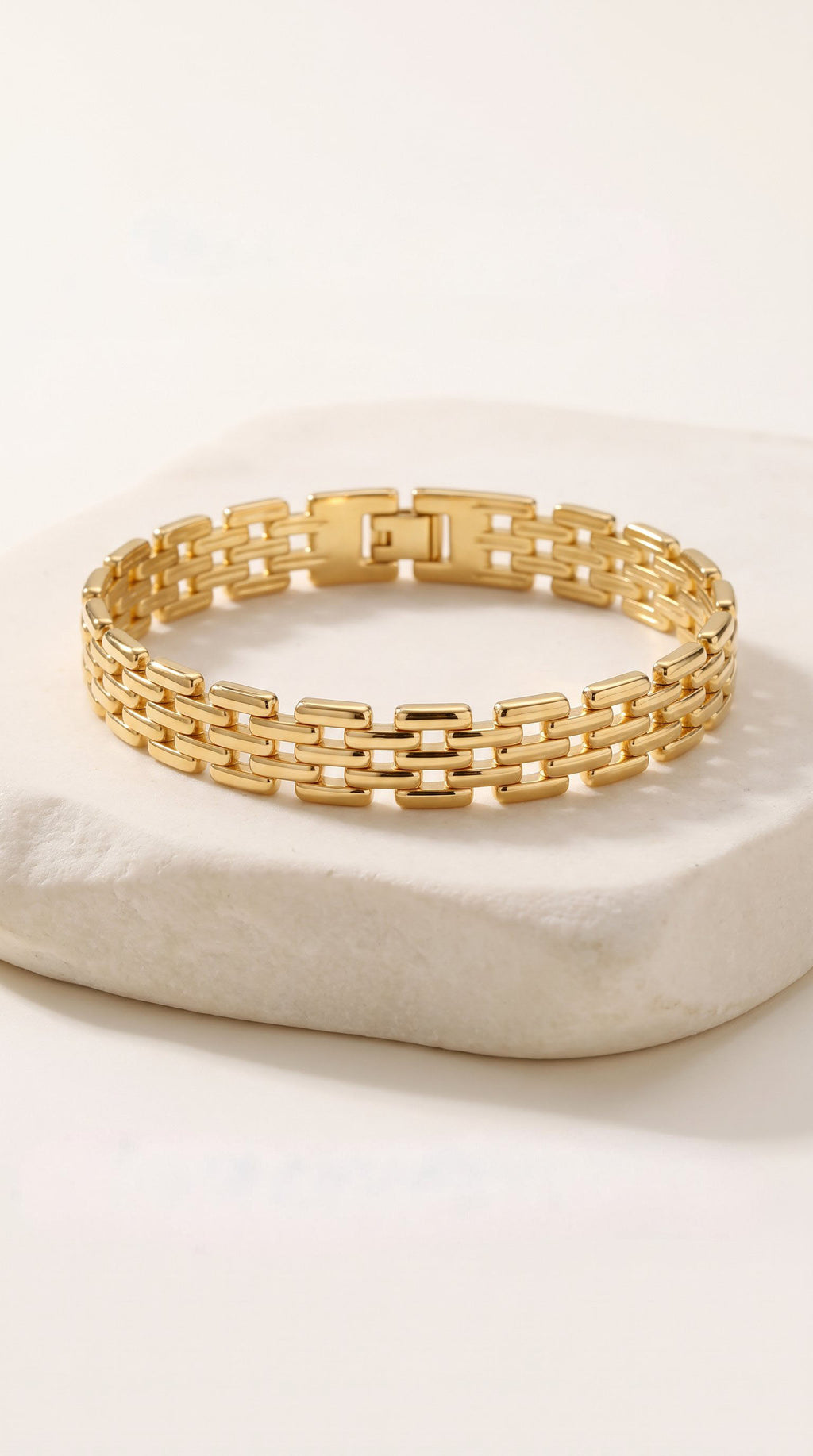 Grid Link Bracelet | Gold Plated Stainless Steel