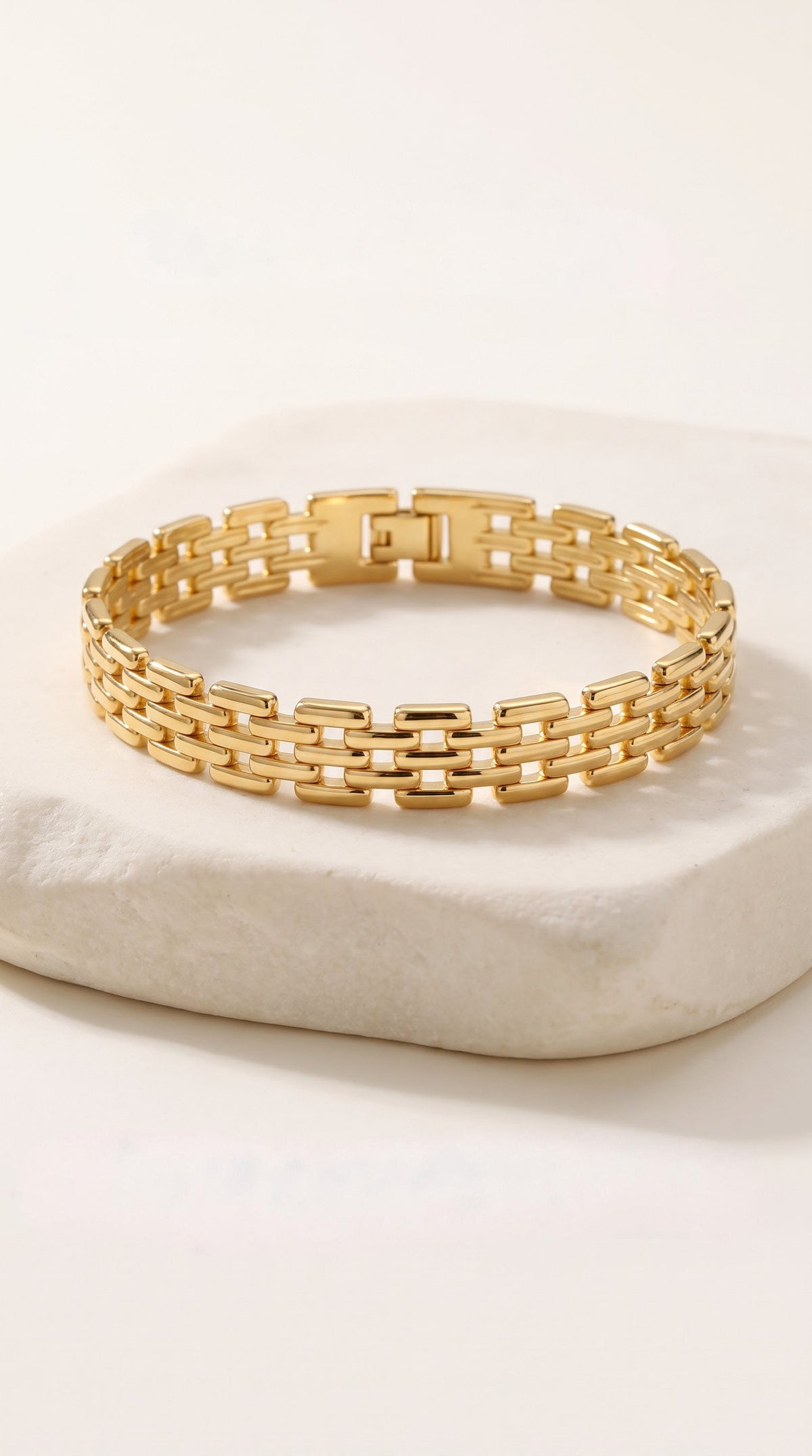 Grid Link Bracelet | Gold Plated Stainless Steel
