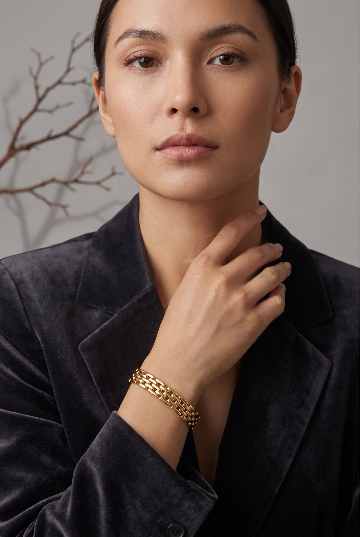 Grid Link Bracelet | Gold Plated Stainless Steel