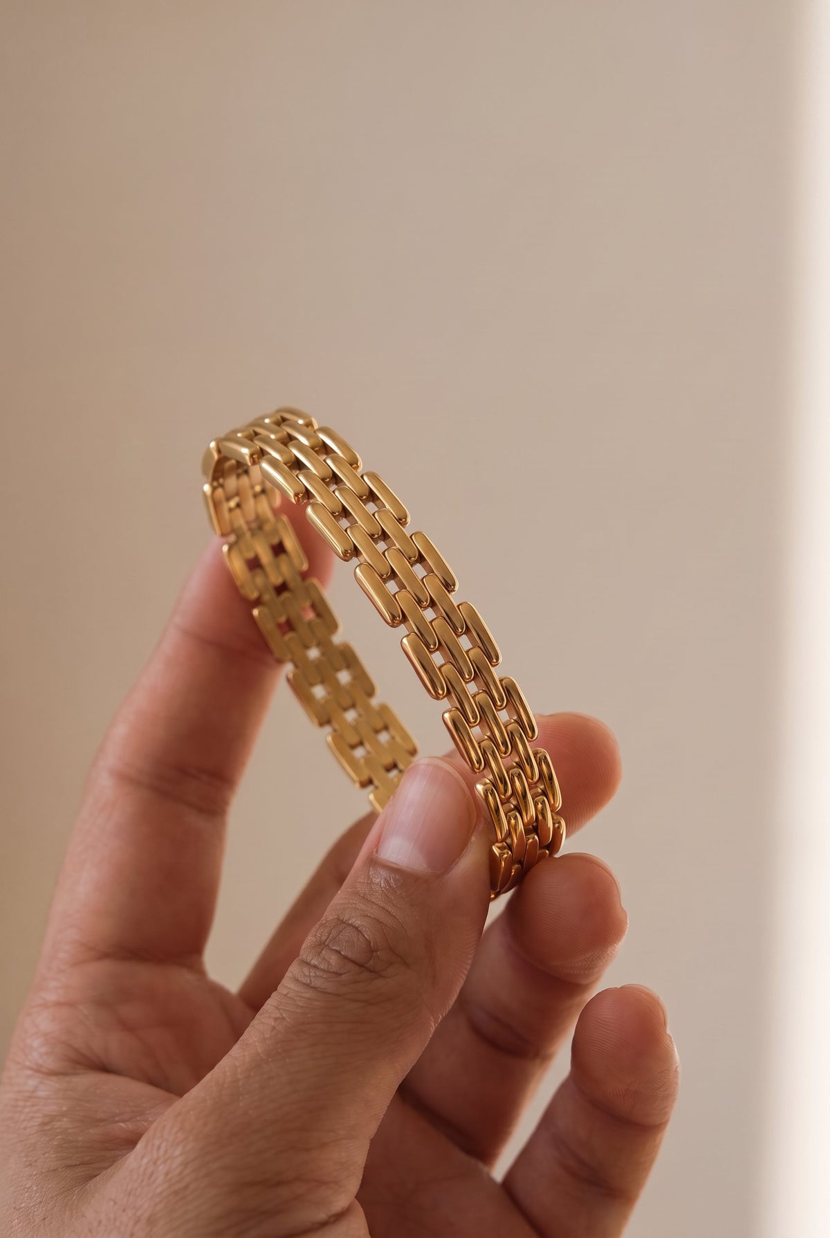 Grid Link Bracelet | Gold Plated Stainless Steel