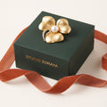 Golden Bloom Brooch – Gold-Plated Zirconia Flower Pin