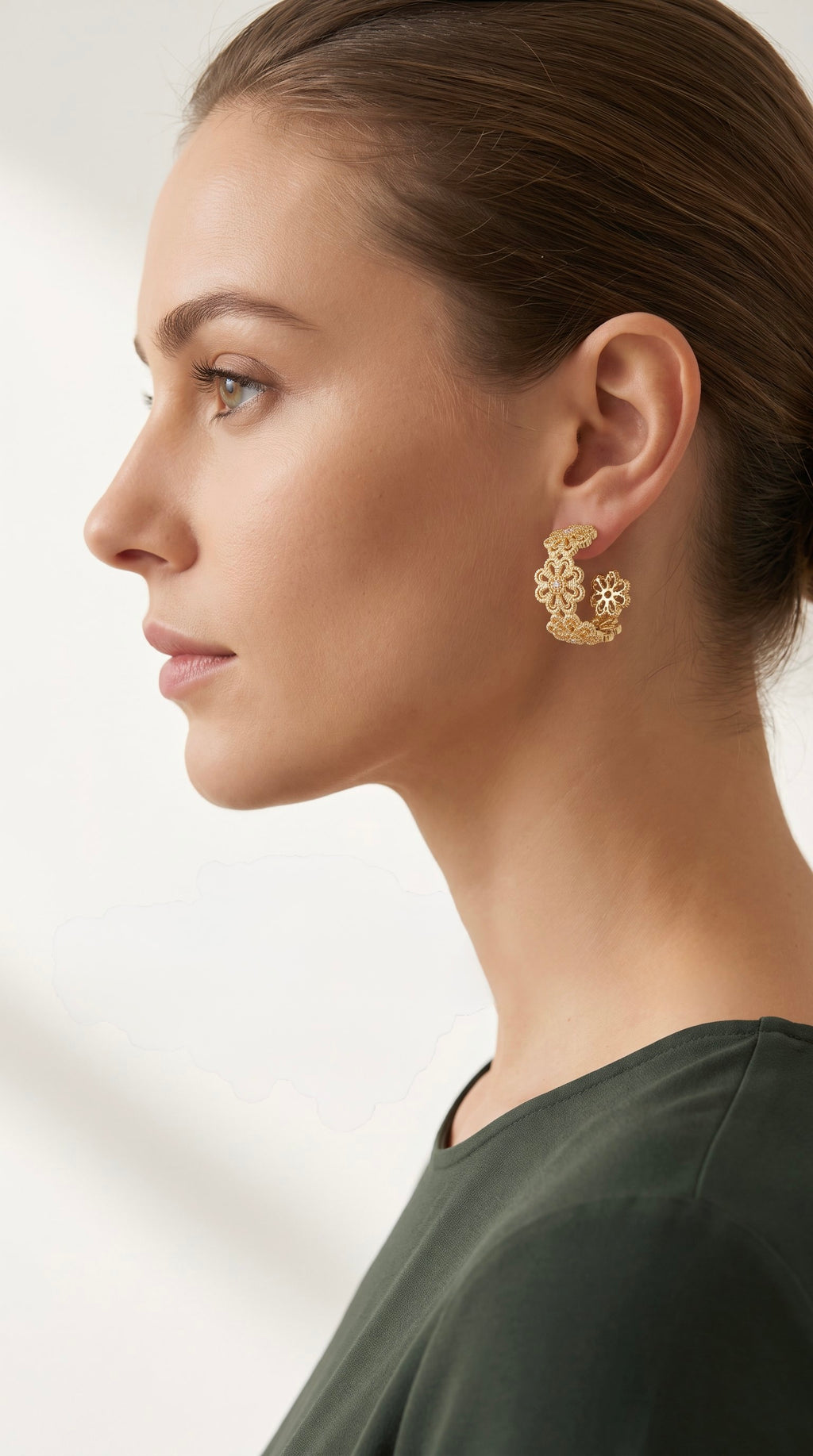 Bloom Filigree Hoops | Gold-Plated Recycled Brass Open-Work Earrings