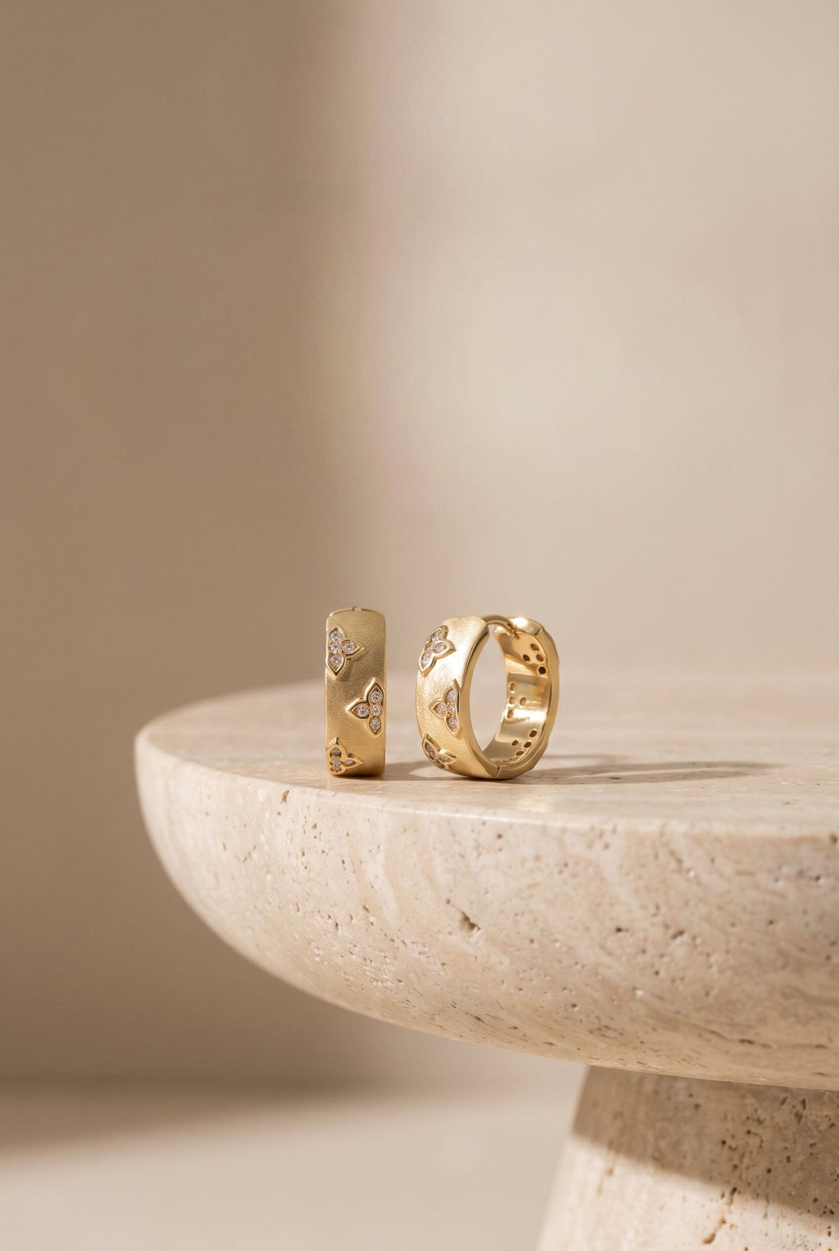Bloom Hoop Earrings | Gold-Plated Recycled Brass & Zirconia