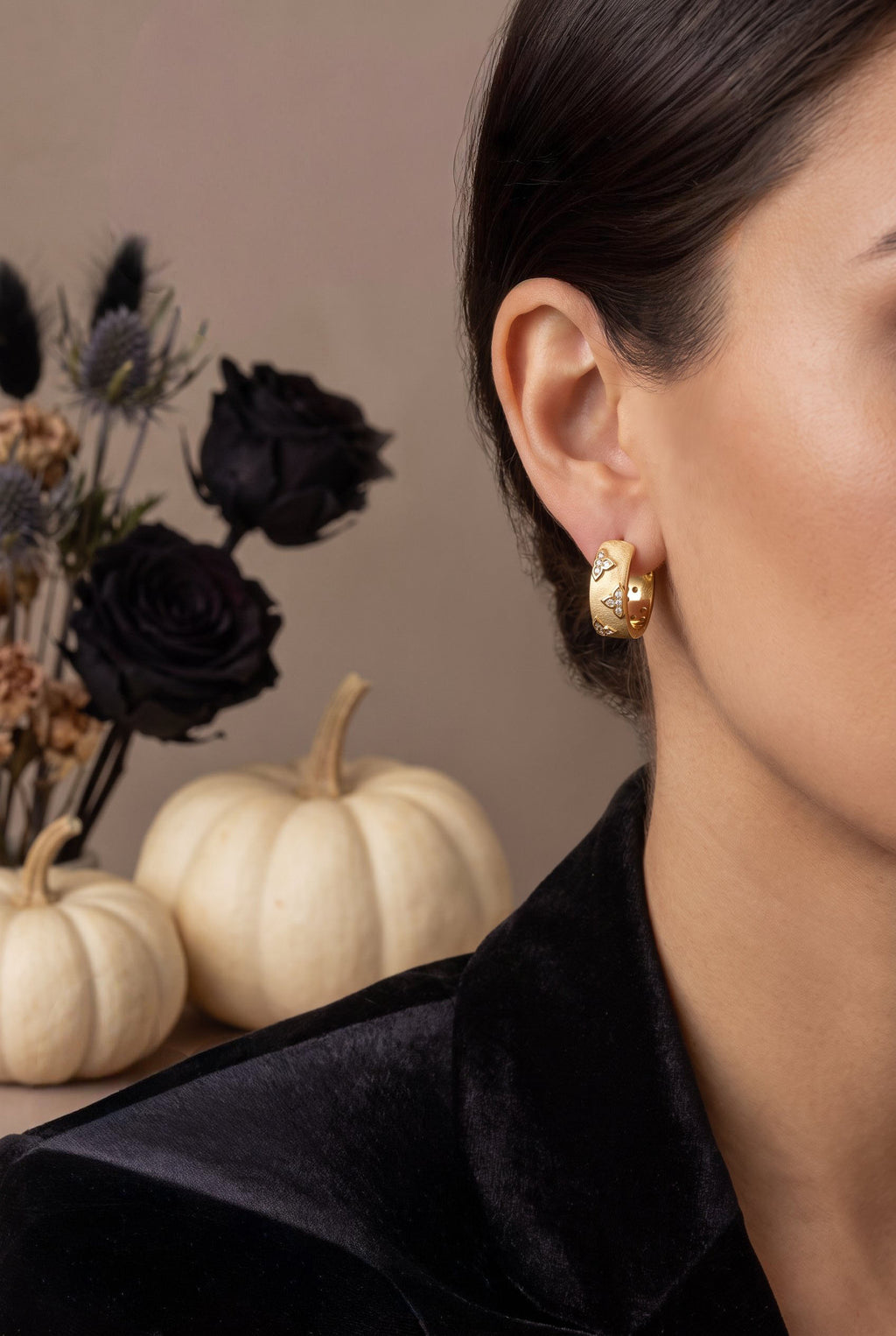 Bloom Hoop Earrings | Gold-Plated Recycled Brass & Zirconia