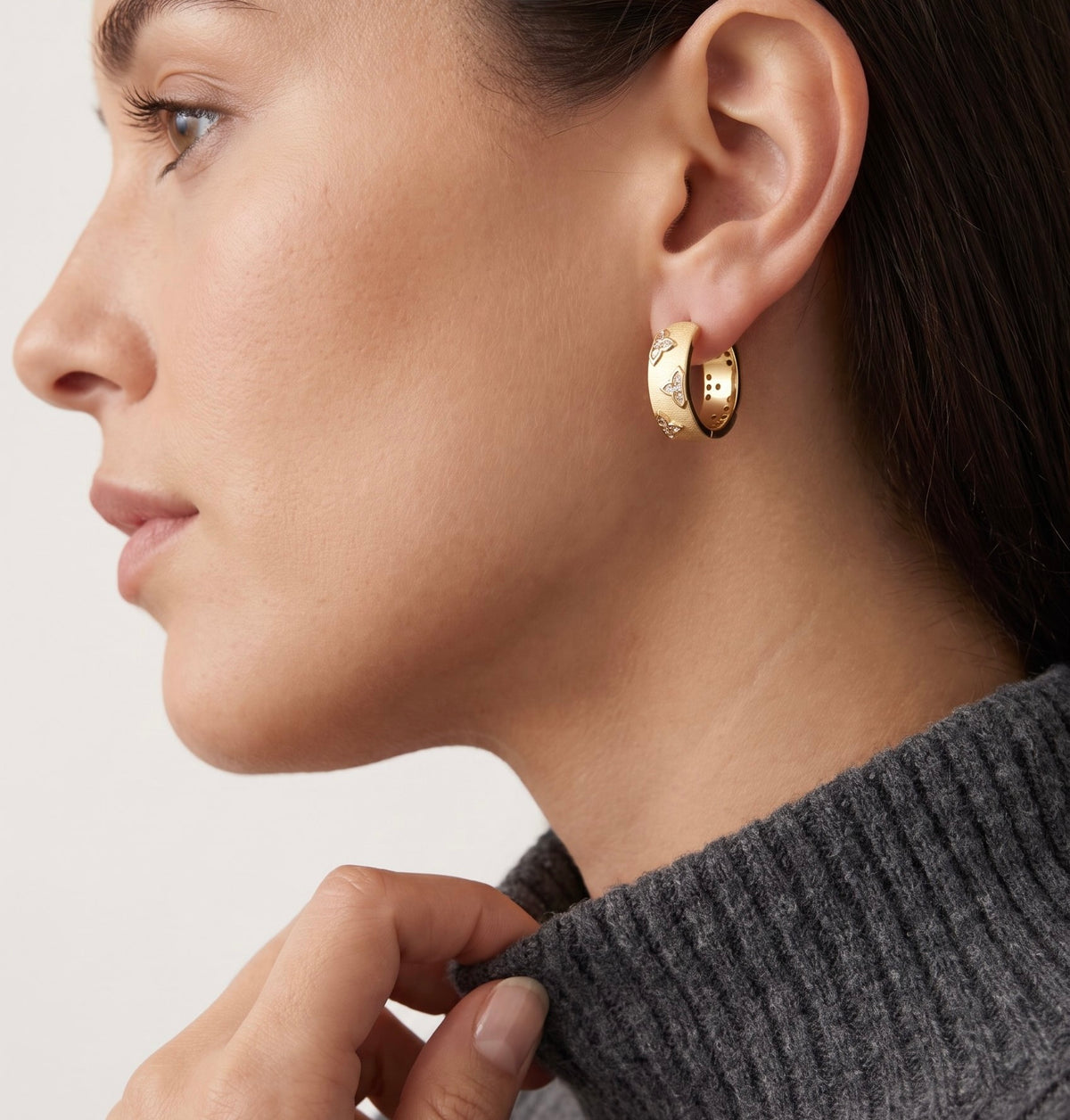 Bloom Hoop Earrings | Gold-Plated Recycled Brass & Zirconia