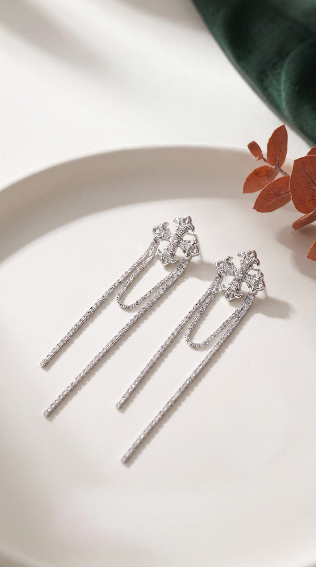 Divine Cascade Earrings | Gold-Plated Recycled Brass Statement Dangles