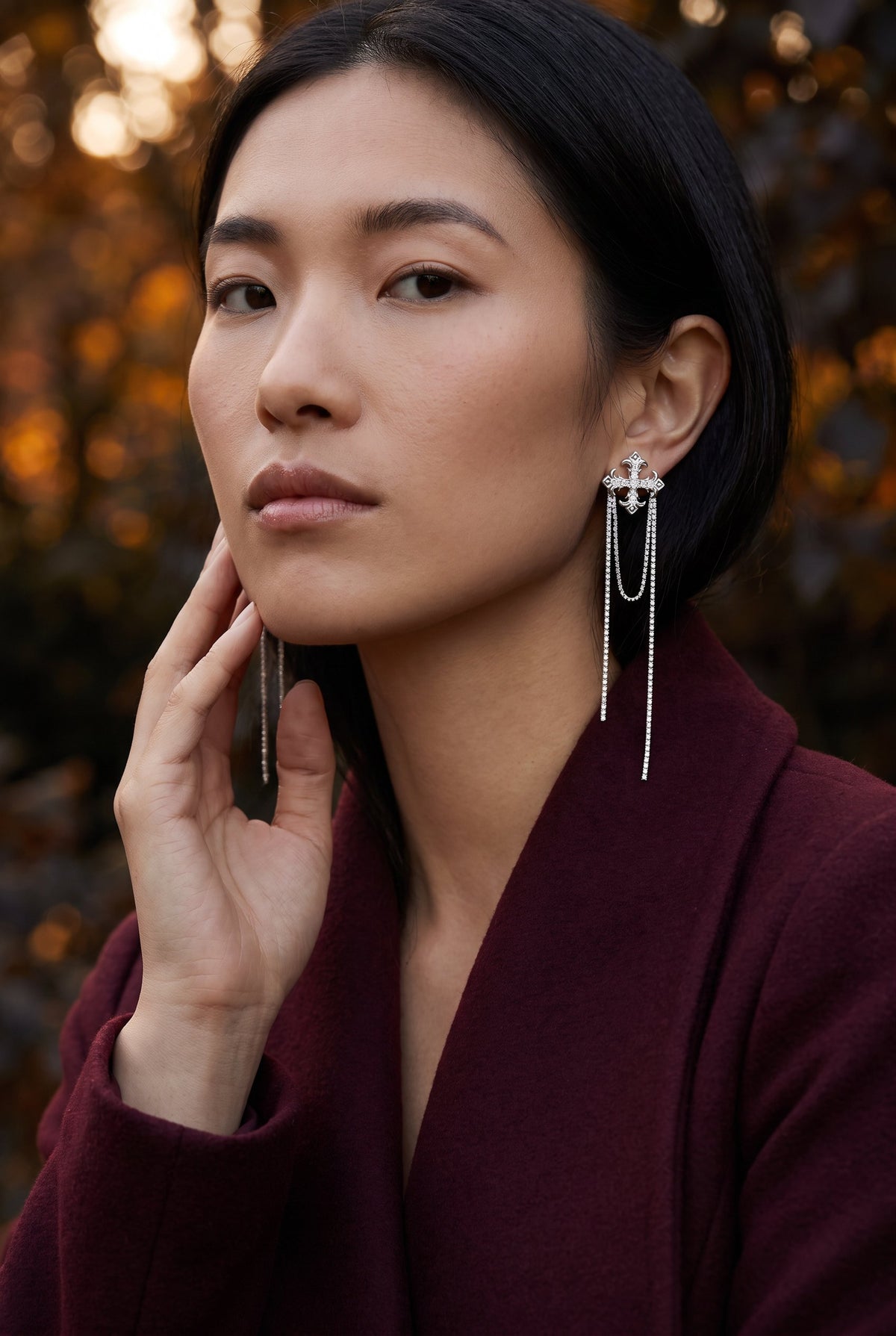 Divine Cascade Earrings | Gold-Plated Recycled Brass Statement Dangles