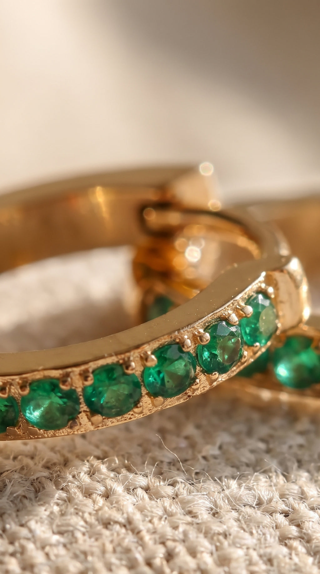 Emerald Energy Huggies | Gold-Plated Stainless Steel Waterproof Minimalist Hoops