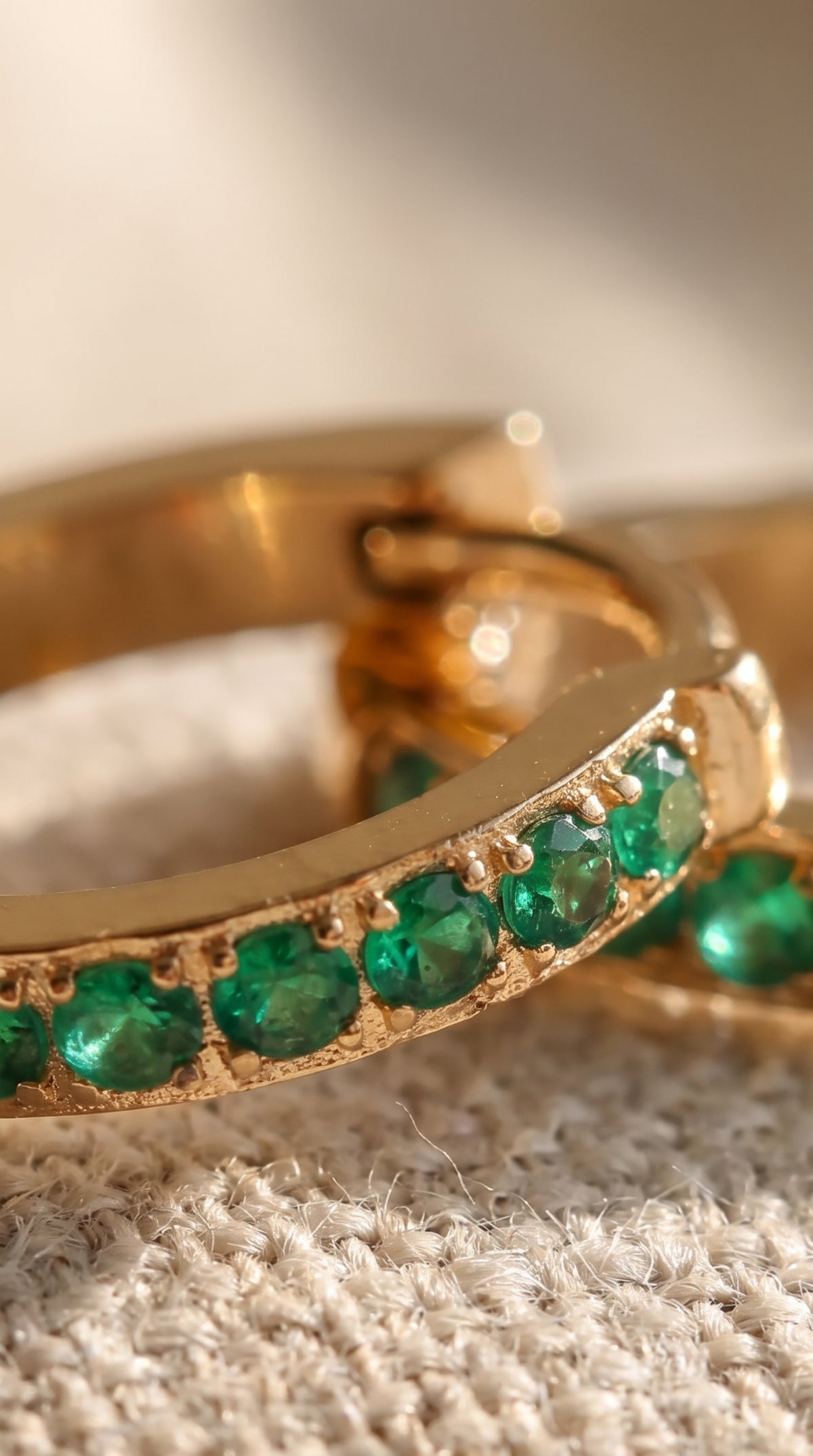 Emerald Energy Huggies | Gold-Plated Stainless Steel Waterproof Minimalist Hoops