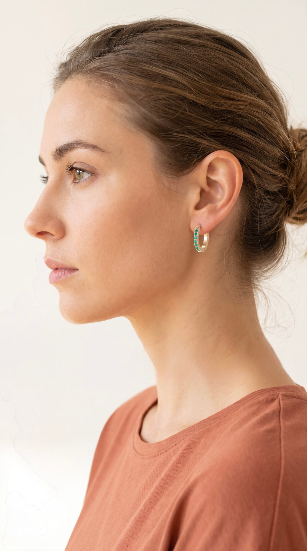Emerald Energy Huggies | Gold-Plated Stainless Steel Waterproof Minimalist Hoops