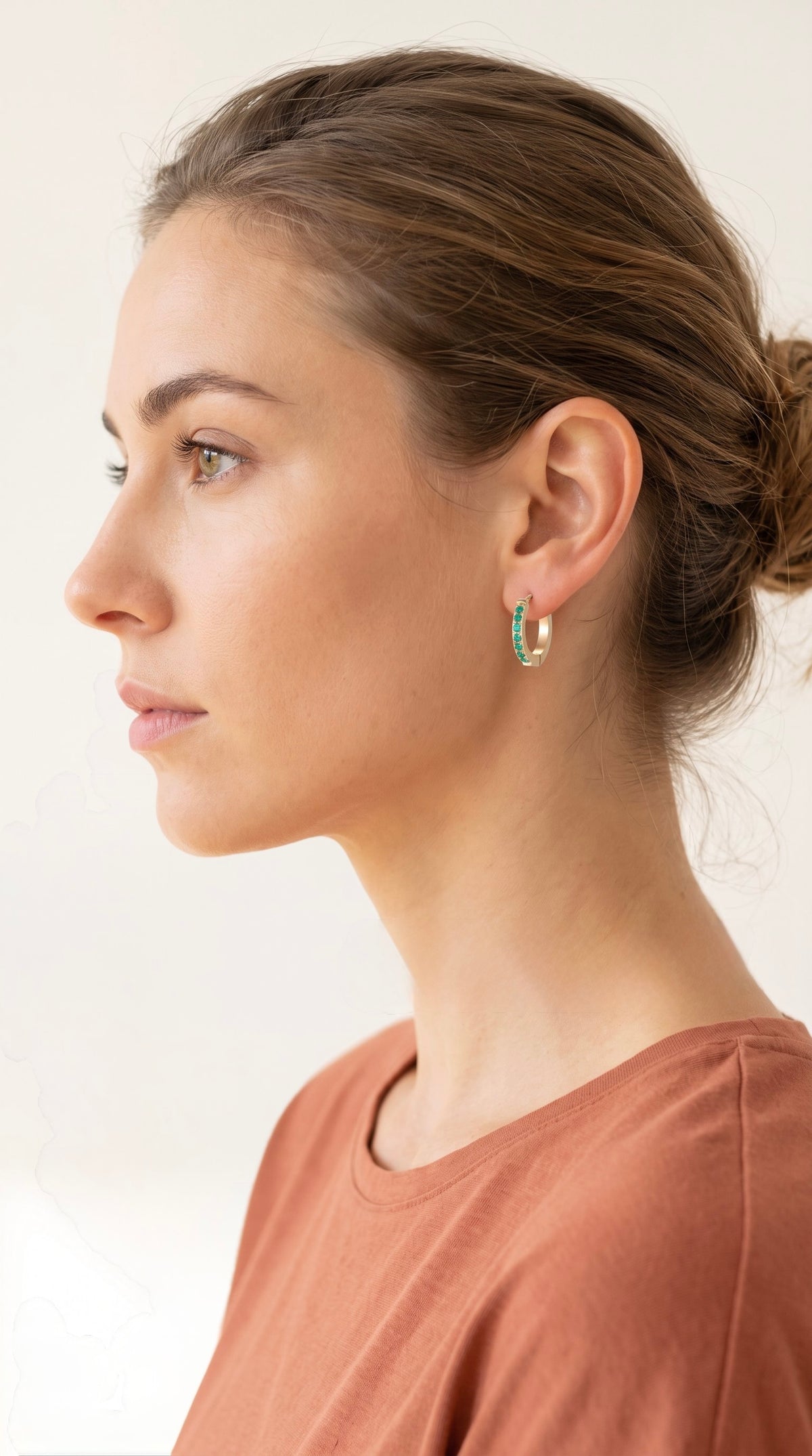 Emerald Energy Huggies | Gold-Plated Stainless Steel Waterproof Minimalist Hoops