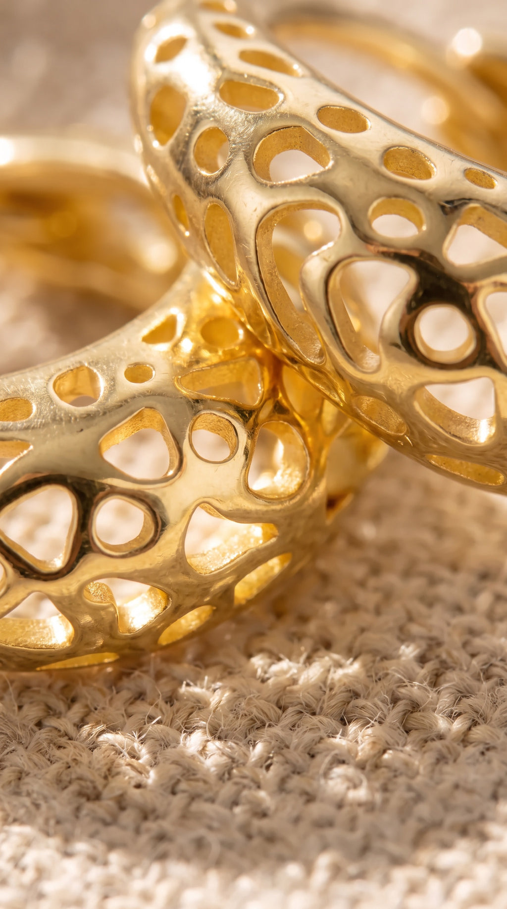 Honeycomb Dream Hoops | Gold-Plated Cutout Geometric Hoops