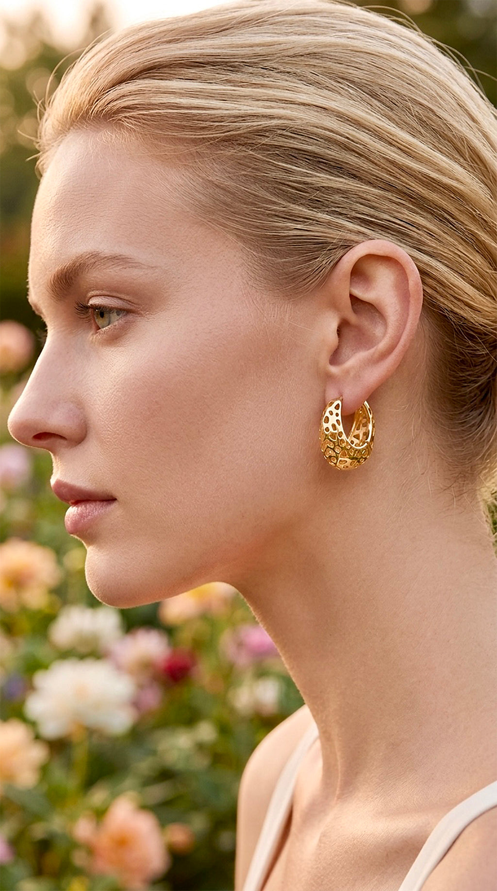 Honeycomb Dream Hoops | Gold-Plated Cutout Geometric Hoops